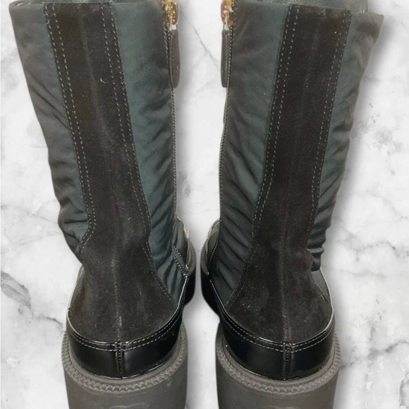 Chanel Nylon Suede Calfskin Black and Dark Green Combat Boots Size 40 - Picture 4 of 8